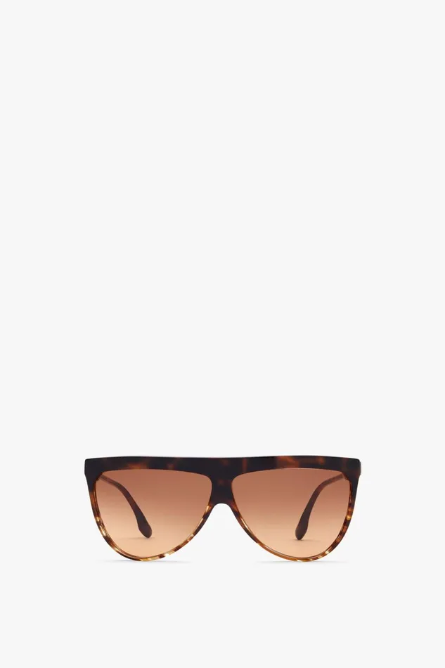 Sunglasses Women Victoria Beckham Flat Top V Sunglasses In Striped Dark Havana Sunglasses Women Victoria Beckham Flat Top V Sunglasses In Striped Dark Havana