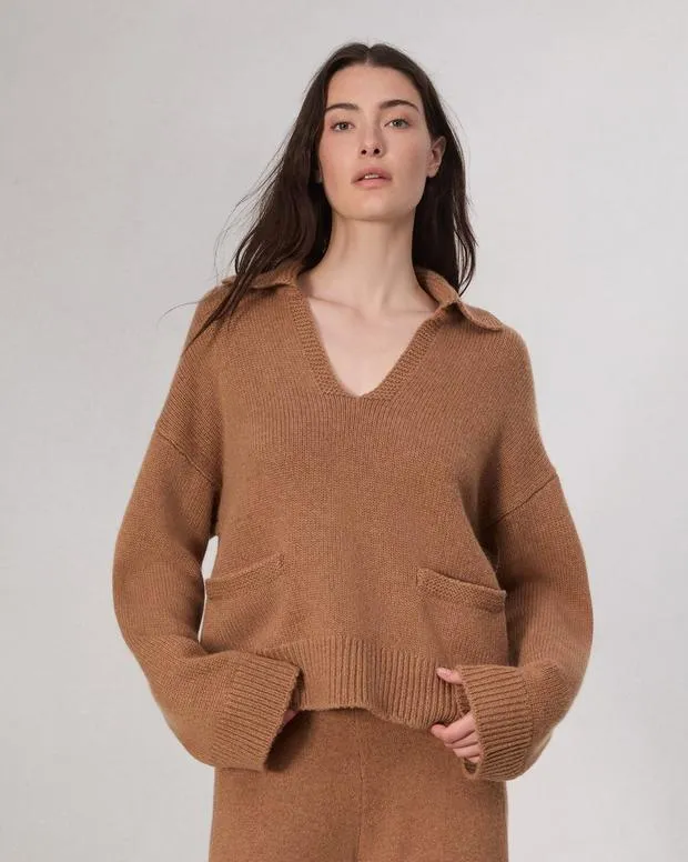 Sweaters and Sweatshirts Women Rag and Bone Danica Polo Sweater Camel