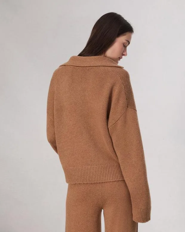 Sweaters and Sweatshirts Women Rag and Bone Danica Polo Sweater Camel