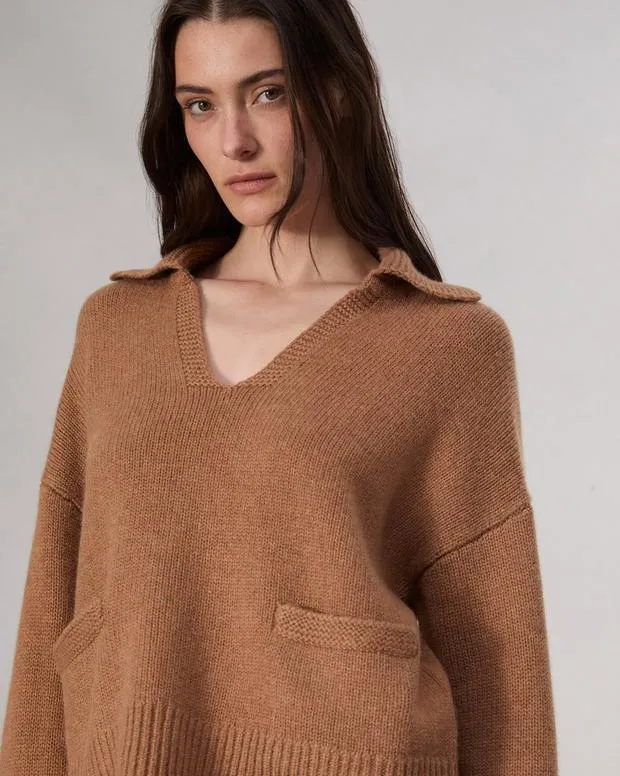 Sweaters and Sweatshirts Women Rag and Bone Danica Polo Sweater Camel