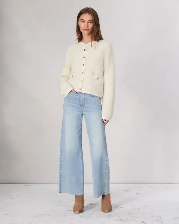 Sweaters and Sweatshirts Women Rag and Bone Kaia Boucle Cardigan Ivory