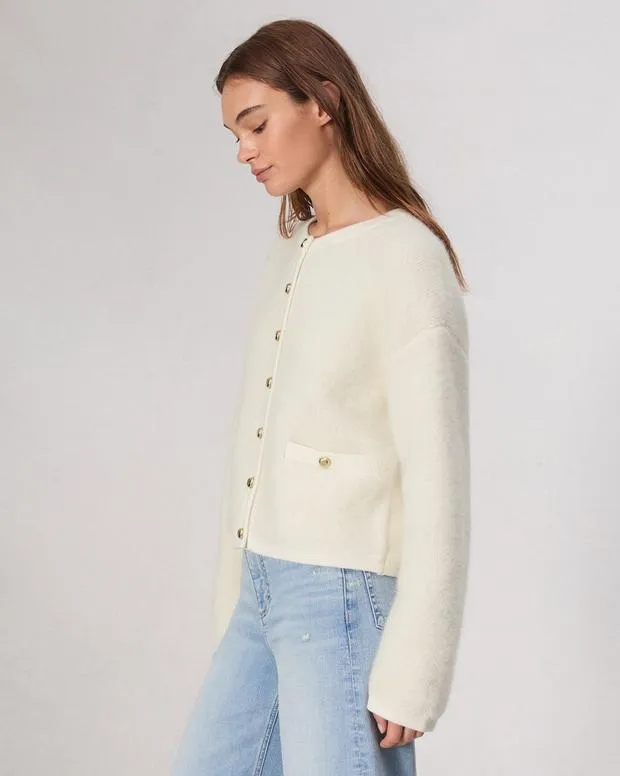 Sweaters and Sweatshirts Women Rag and Bone Kaia Boucle Cardigan Ivory