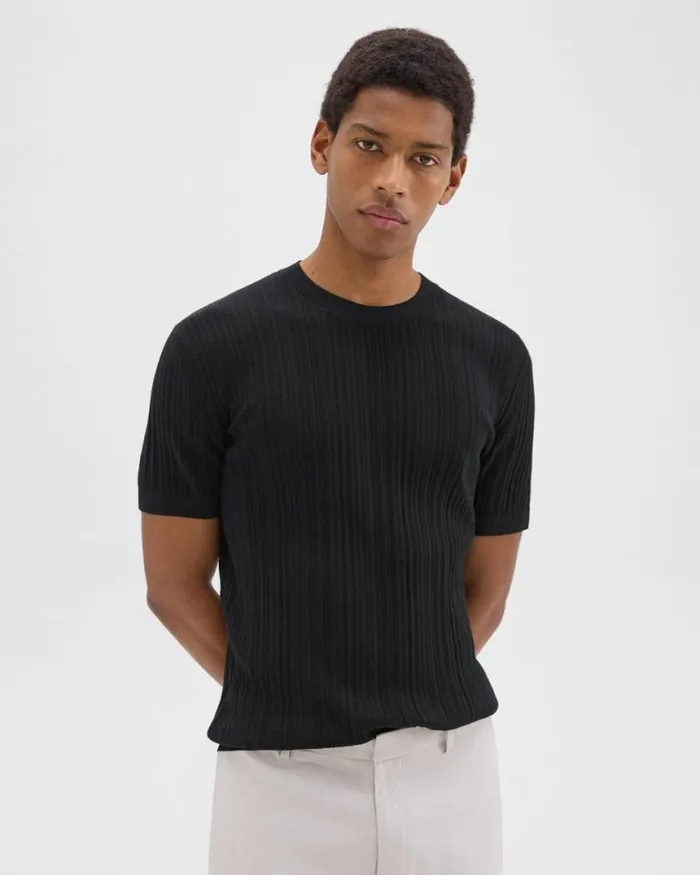 Sweaters Cardigans Men Theory Damian Tee In Cotton Black