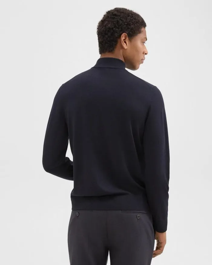 Sweaters Cardigans Men Theory Mock Neck Sweater In Regal Wool Navy