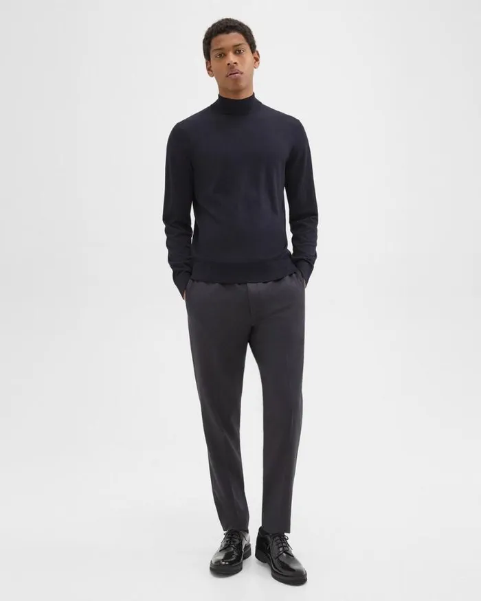 Sweaters Cardigans Men Theory Mock Neck Sweater In Regal Wool Navy