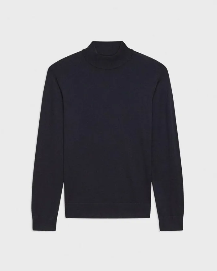 Sweaters Cardigans Men Theory Mock Neck Sweater In Regal Wool Navy