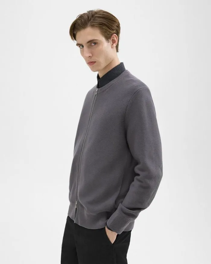 Sweaters Cardigans Men Theory NylonWool Combo Cardigan Graphite