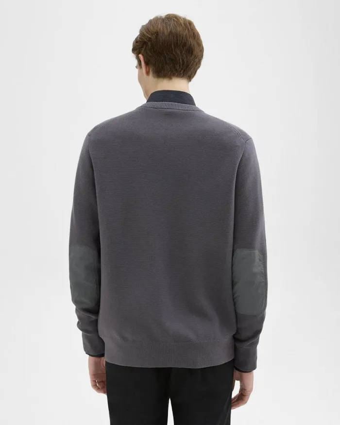 Sweaters Cardigans Men Theory NylonWool Combo Cardigan Graphite