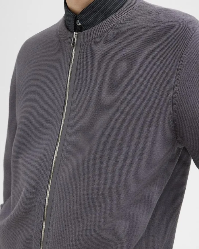 Sweaters Cardigans Men Theory NylonWool Combo Cardigan Graphite