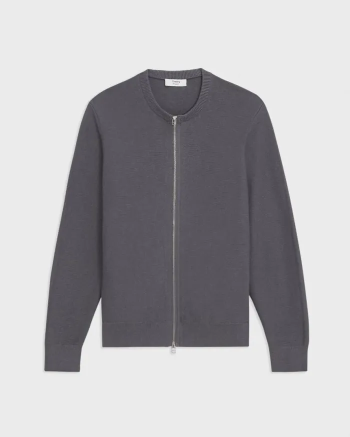 Sweaters Cardigans Men Theory NylonWool Combo Cardigan Graphite