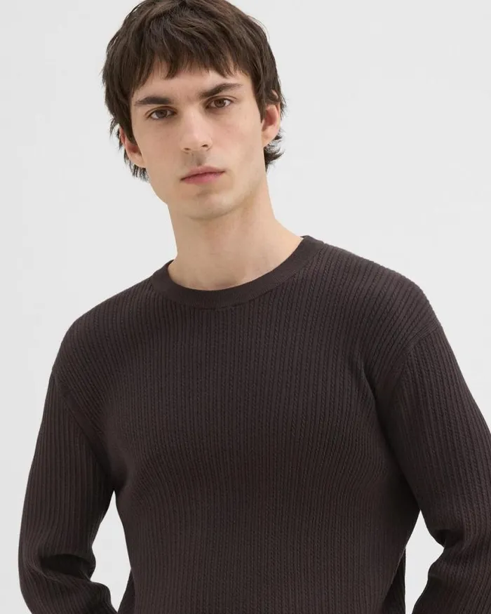Sweaters Cardigans Men Theory Riland Sweater In Light Bilen Hickory Sweaters Cardigans Men Theory Riland Sweater In Light Bilen Hickory