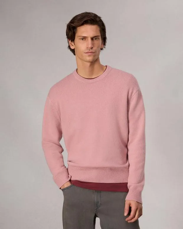 Sweaters Men Rag and Bone Downing Cashmere Sweater Washed Rose