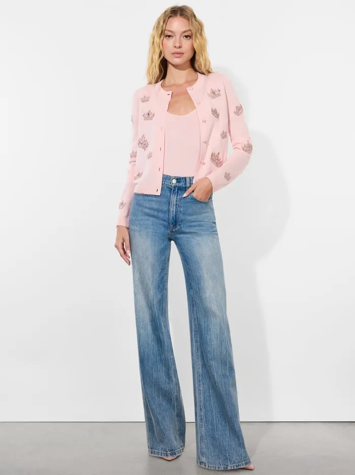 Sweaters Women Alice Olivia Ruthy Cardigan Pearl Blush