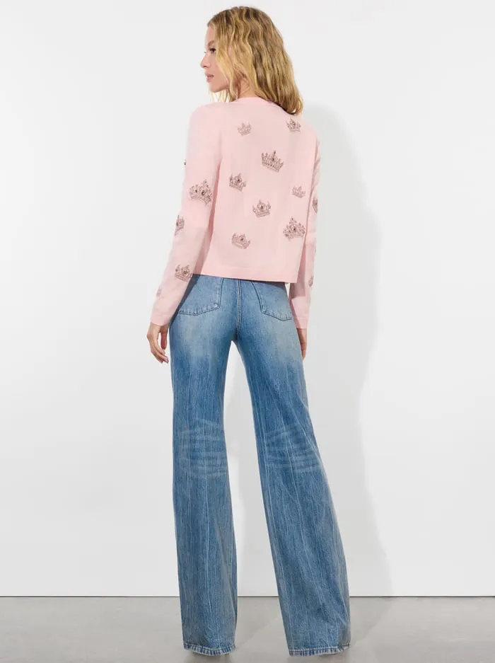 Sweaters Women Alice Olivia Ruthy Cardigan Pearl Blush