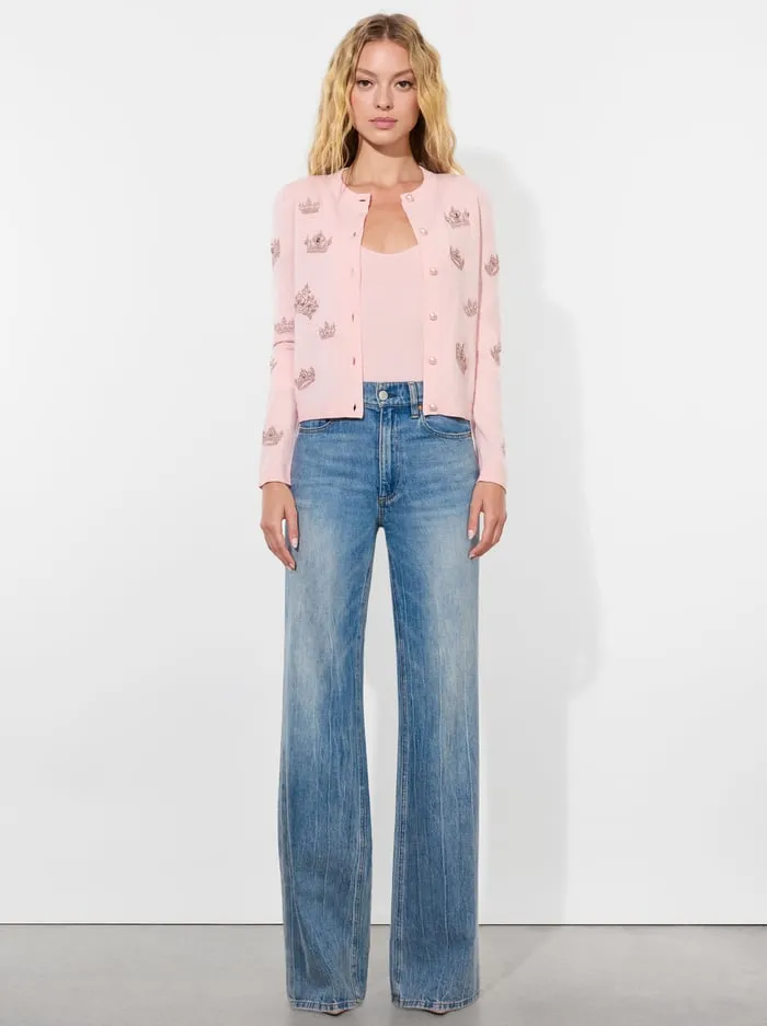 Sweaters Women Alice Olivia Ruthy Cardigan Pearl Blush