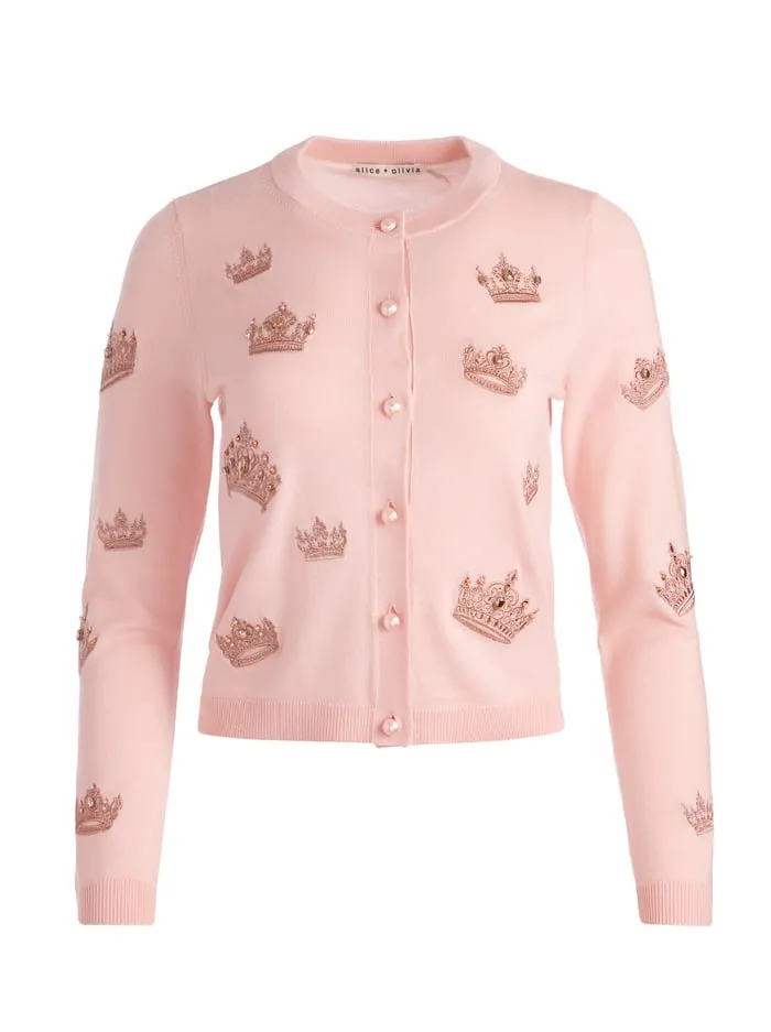 Sweaters Women Alice Olivia Ruthy Cardigan Pearl Blush
