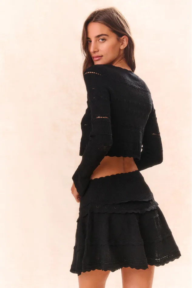 Sweaters Women LoveShackFancy Media Pointelle Knit Cardigan Black