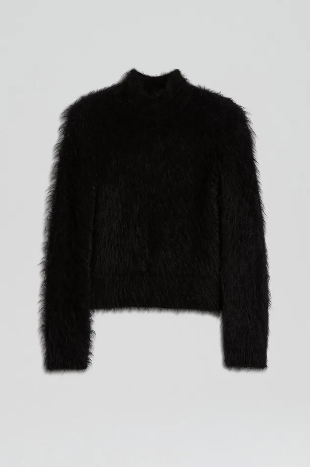 Sweaters Women Scanlan Theodore BRUSHED MOHAIR SLIM SWEATER Black Sweaters Women Scanlan Theodore BRUSHED MOHAIR SLIM SWEATER Black