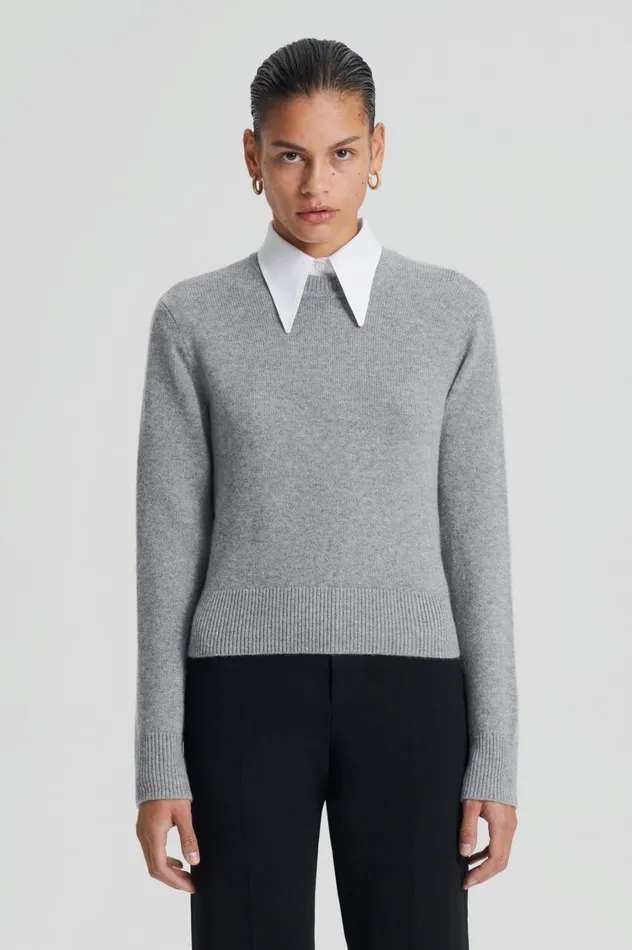 Sweaters Women Scanlan Theodore CASHMERE CREW SWEATER Greymelange Sweaters Women Scanlan Theodore CASHMERE CREW SWEATER Greymelange