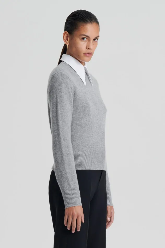 Sweaters Women Scanlan Theodore CASHMERE CREW SWEATER Greymelange Sweaters Women Scanlan Theodore CASHMERE CREW SWEATER Greymelange