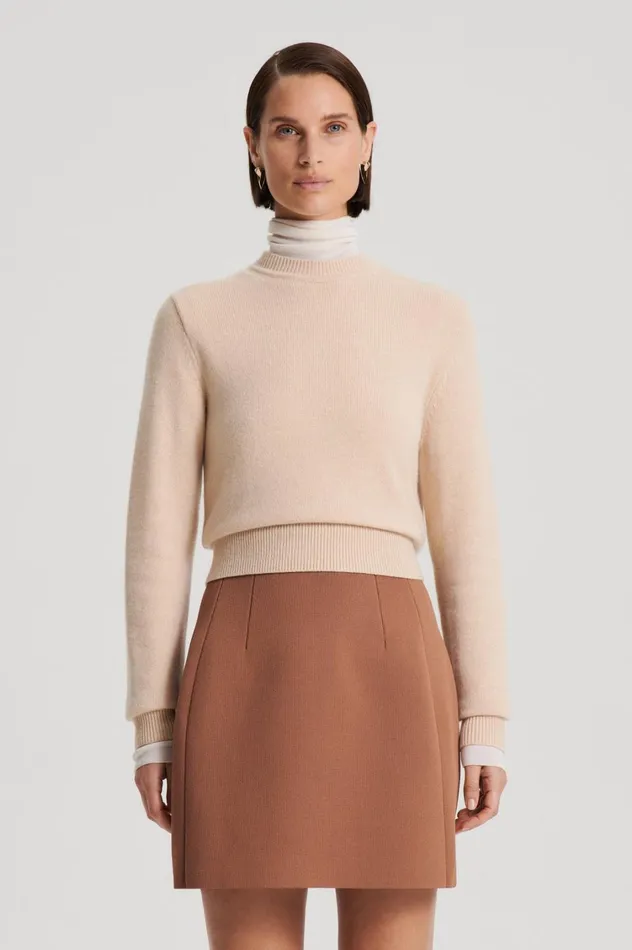Sweaters Women Scanlan Theodore CASHMERE CREW SWEATER Oat Sweaters Women Scanlan Theodore CASHMERE CREW SWEATER Oat