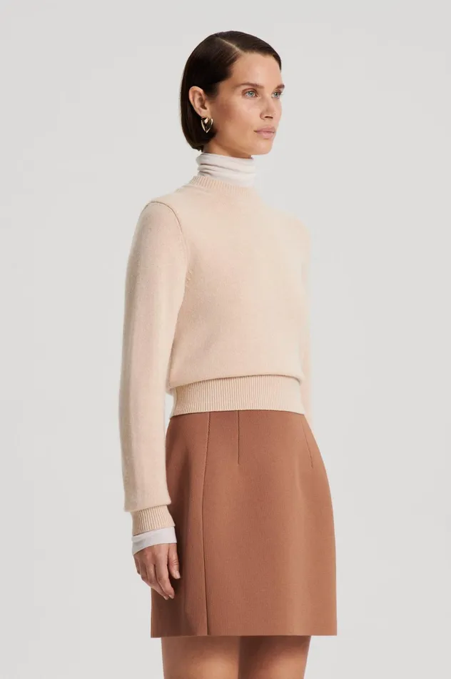 Sweaters Women Scanlan Theodore CASHMERE CREW SWEATER Oat Sweaters Women Scanlan Theodore CASHMERE CREW SWEATER Oat