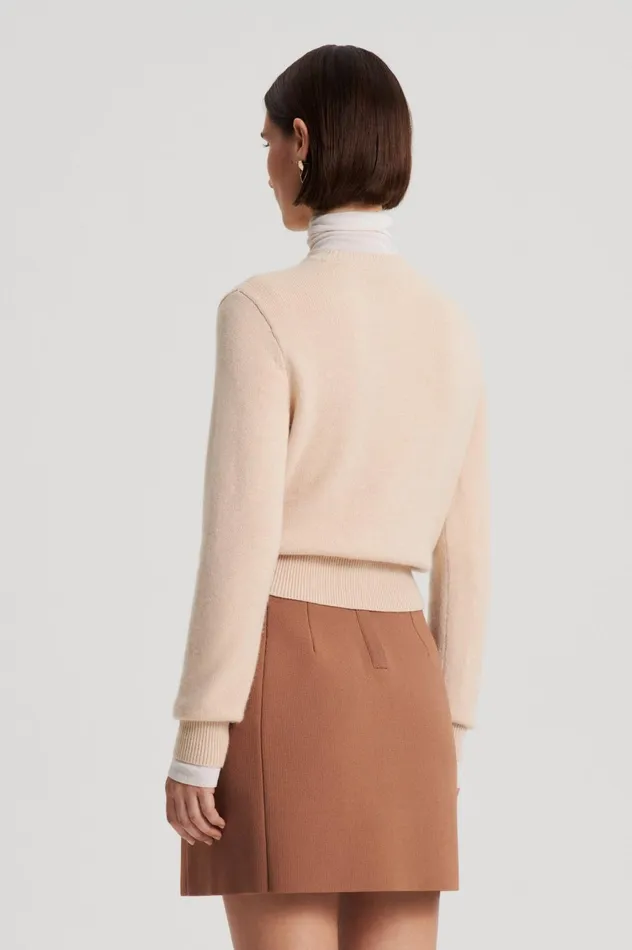 Sweaters Women Scanlan Theodore CASHMERE CREW SWEATER Oat Sweaters Women Scanlan Theodore CASHMERE CREW SWEATER Oat