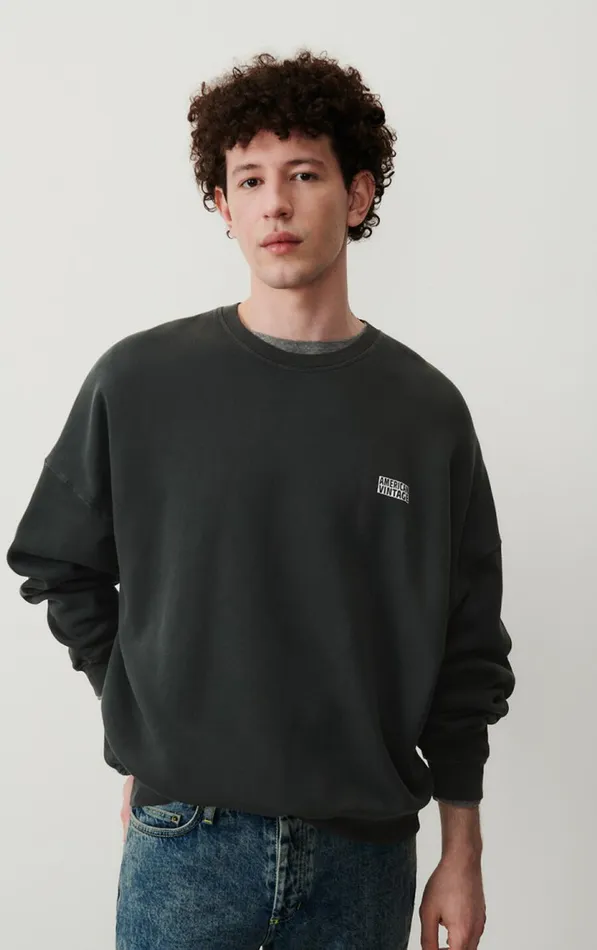 Sweatshirt Izubird Vintage Carbon Men American Vintage Sweatshirts