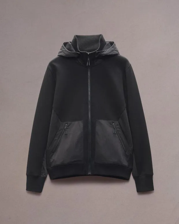 Sweatshirts Men Rag and Bone Pursuit Zip Hoodie Black
