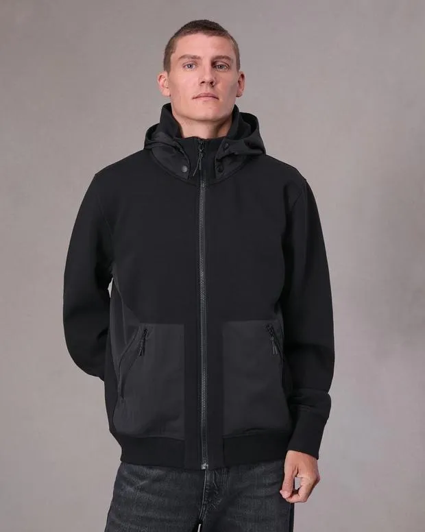 Sweatshirts Men Rag and Bone Pursuit Zip Hoodie Black