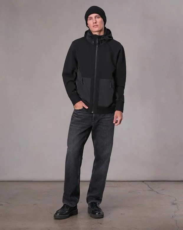 Sweatshirts Men Rag and Bone Pursuit Zip Hoodie Black