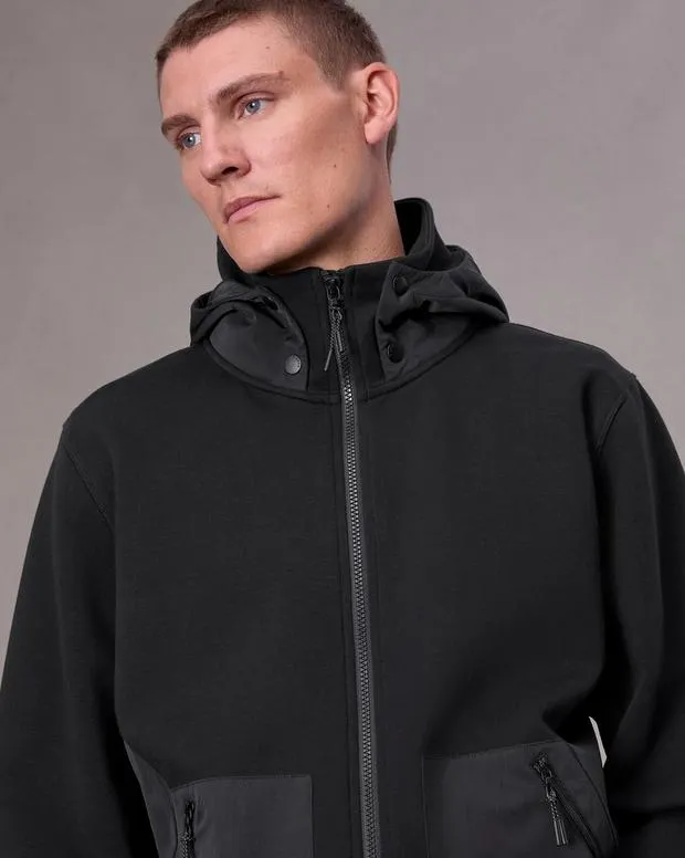 Sweatshirts Men Rag and Bone Pursuit Zip Hoodie Black