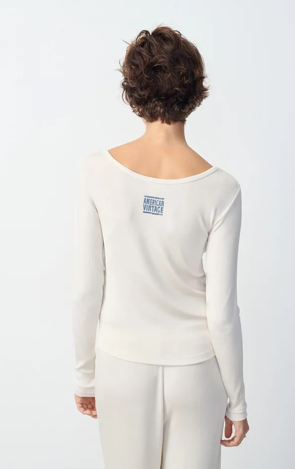 TShirt Azyro Cream Women American Vintage Long Sleeve TShirts TShirt Azyro Cream Women American Vintage Long Sleeve TShirts