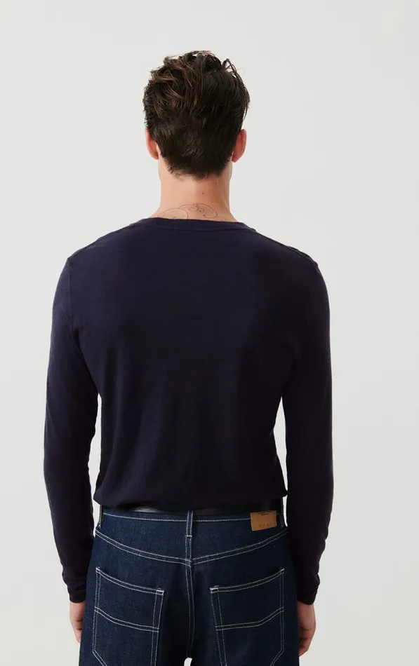 TShirt Bysapick Navy Men American Vintage Long Sleeve TShirts TShirt Bysapick Navy Men American Vintage Long Sleeve TShirts
