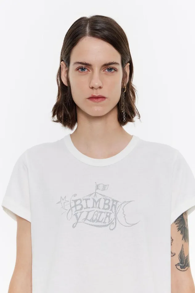Tshirt Coton Logo Ivoire Ivory Women Bimba Y Lola TShirts Tshirt Coton Logo Ivoire Ivory Women Bimba Y Lola TShirts