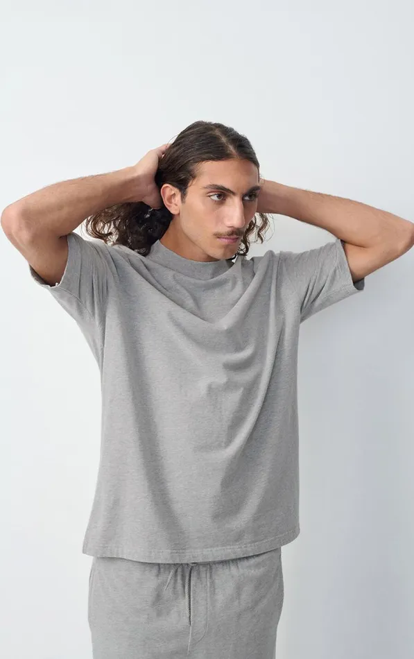 TShirt Fazy Heather Grey Men American Vintage Short Sleeve TShirts