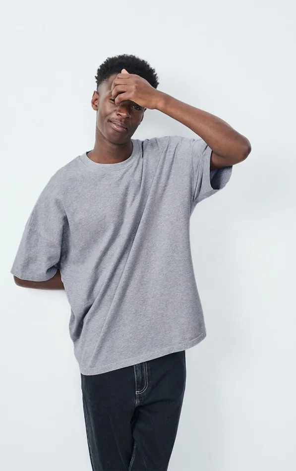 TShirt Fizvalley Heather Grey Men American Vintage Short Sleeve TShirts
