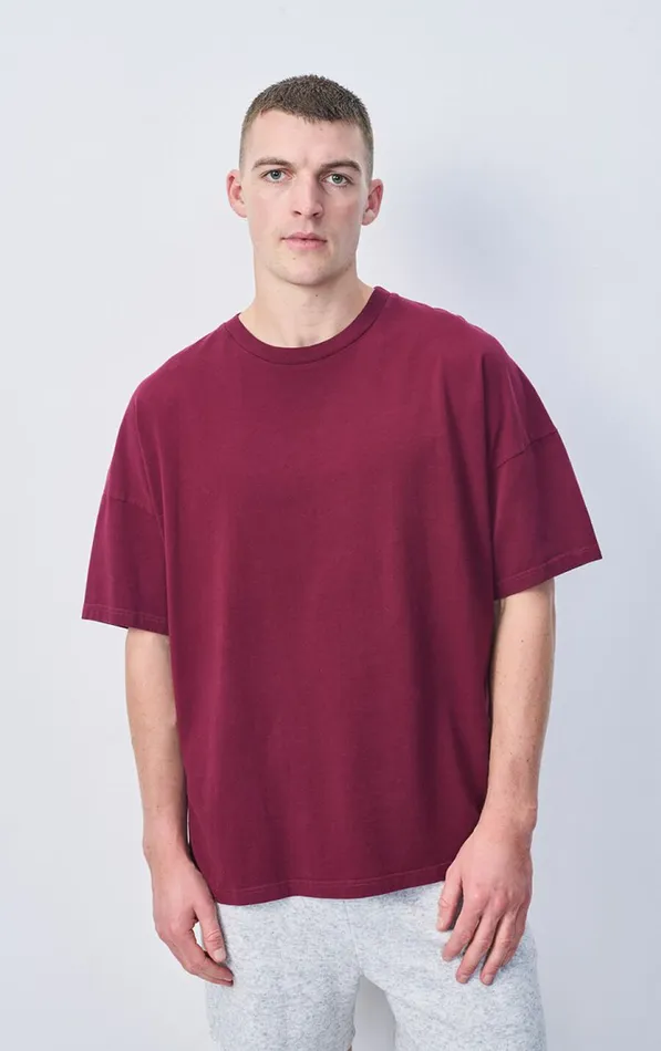 TShirt Fizvalley Vintage Burgundy Men American Vintage Short Sleeve TShirts