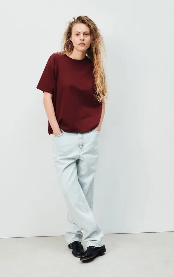 TShirt Fizvalley Vintage Burgundy Women American Vintage Short Sleeve TShirts TShirt Fizvalley Vintage Burgundy Women American Vintage Short Sleeve TShirts