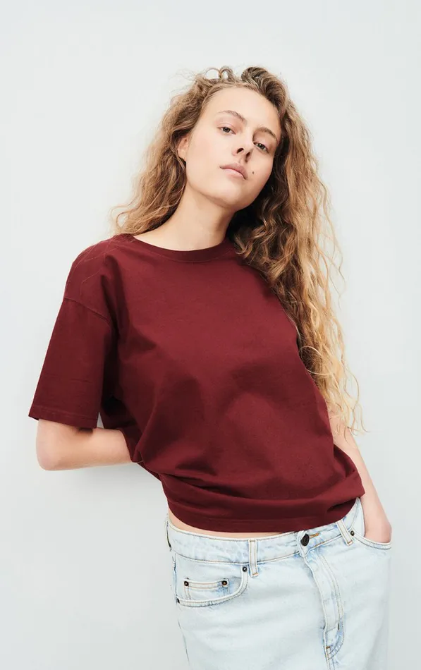 TShirt Fizvalley Vintage Burgundy Women American Vintage Short Sleeve TShirts TShirt Fizvalley Vintage Burgundy Women American Vintage Short Sleeve TShirts