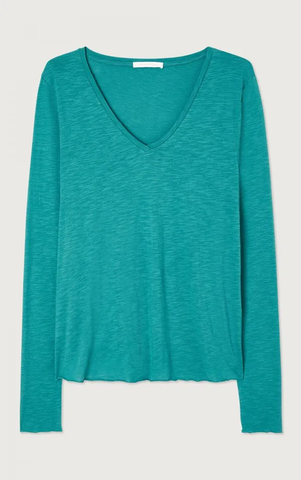 TShirt Jacksonville Emerald Melange Women American Vintage Long Sleeve TShirts TShirt Jacksonville Emerald Melange Women American Vintage Long Sleeve TShirts