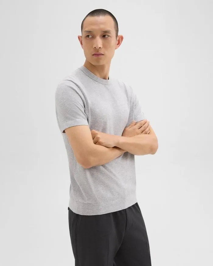 TShirts Polos Men Theory Sarior Tee In Light Bilen Silver Heather TShirts Polos Men Theory Sarior Tee In Light Bilen Silver Heather