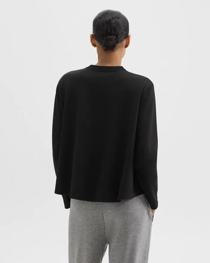 TShirts Tank Tops Women Theory ALine Sweatshirt In DoubleKnit Jersey Black TShirts Tank Tops Women Theory ALine Sweatshirt In DoubleKnit Jersey Black