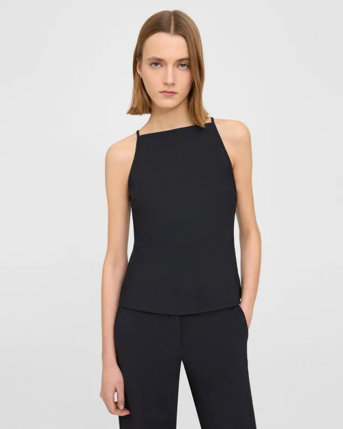 TShirts Tank Tops Women Theory Square Neck Tank Top In Precision Ponte Black