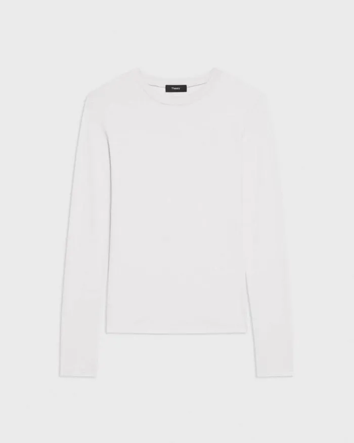 TShirts Tank Tops Women Theory Tiny LongSleeve Tee In Organic Cotton White TShirts Tank Tops Women Theory Tiny LongSleeve Tee In Organic Cotton White
