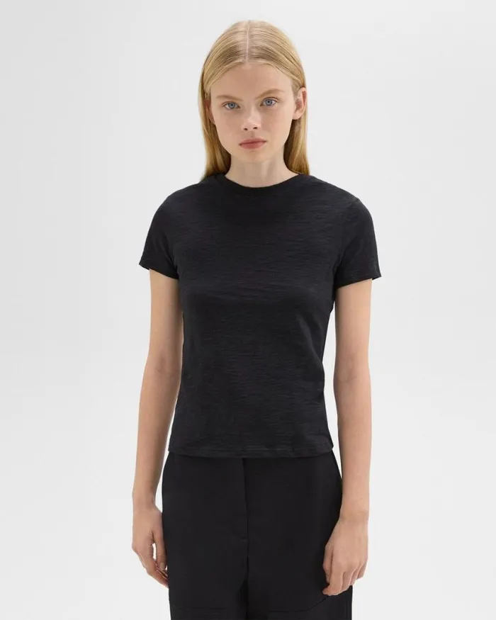 TShirts Tank Tops Women Theory Tiny Tee In Organic Slub Cotton Black
