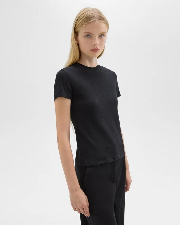 TShirts Tank Tops Women Theory Tiny Tee In Organic Slub Cotton Black TShirts Tank Tops Women Theory Tiny Tee In Organic Slub Cotton Black