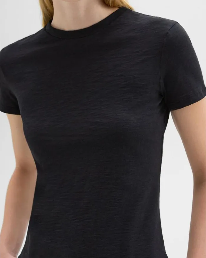 TShirts Tank Tops Women Theory Tiny Tee In Organic Slub Cotton Black TShirts Tank Tops Women Theory Tiny Tee In Organic Slub Cotton Black