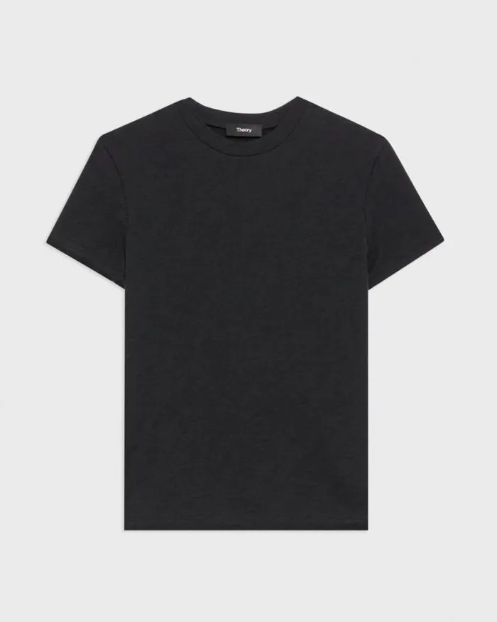 TShirts Tank Tops Women Theory Tiny Tee In Organic Slub Cotton Black TShirts Tank Tops Women Theory Tiny Tee In Organic Slub Cotton Black