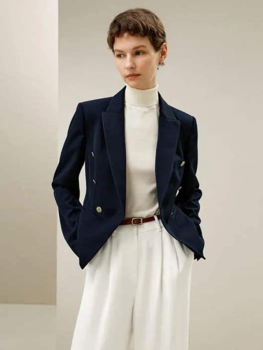 Tailored DoubleBreasted Blazer Women Lilysilk Knitwear